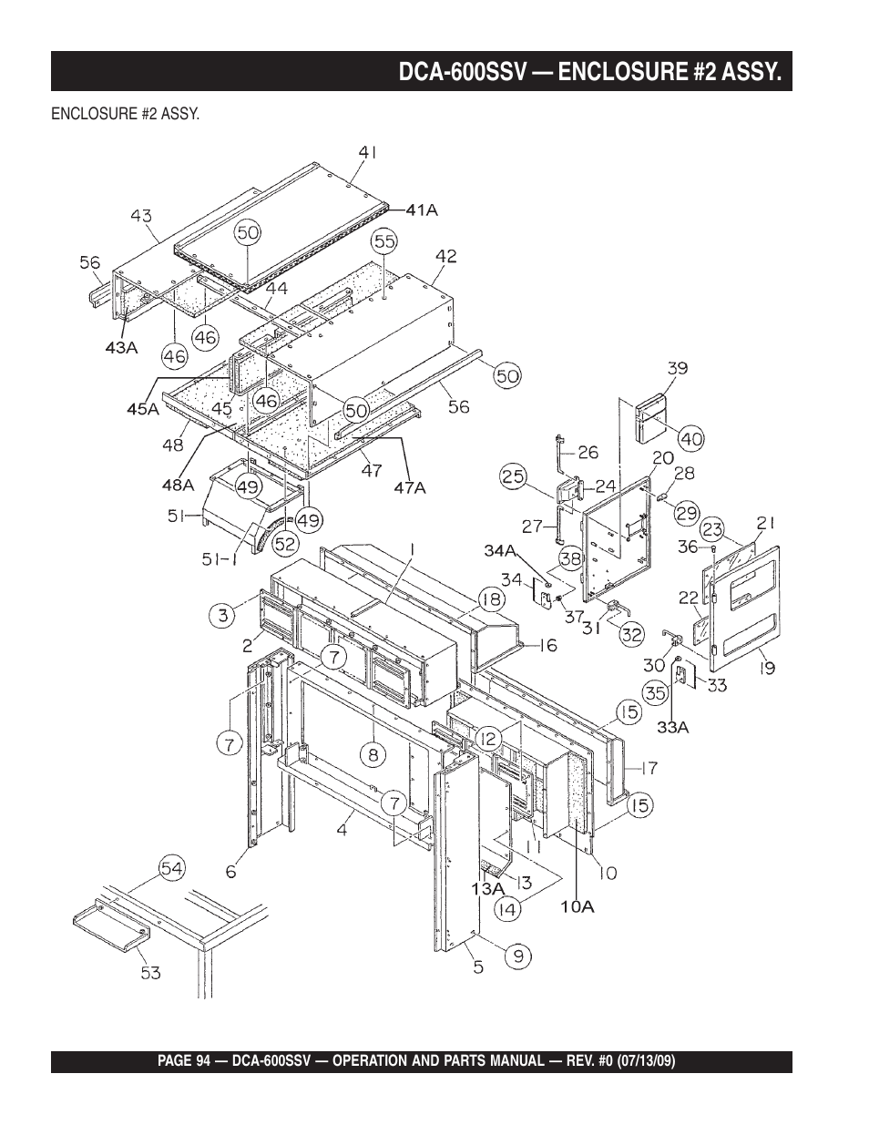 Dca-600ssv — enclosure #2 assy | Multiquip DCA600SSV User Manual | Page 94 / 108