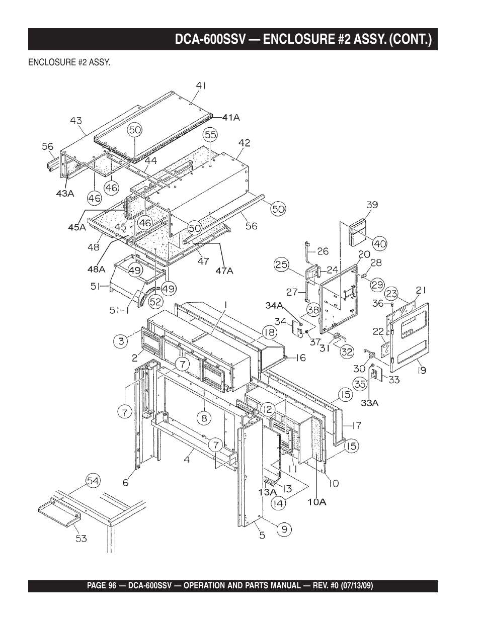Dca-600ssv — enclosure #2 assy. (cont.) | Multiquip DCA600SSV User Manual | Page 96 / 108