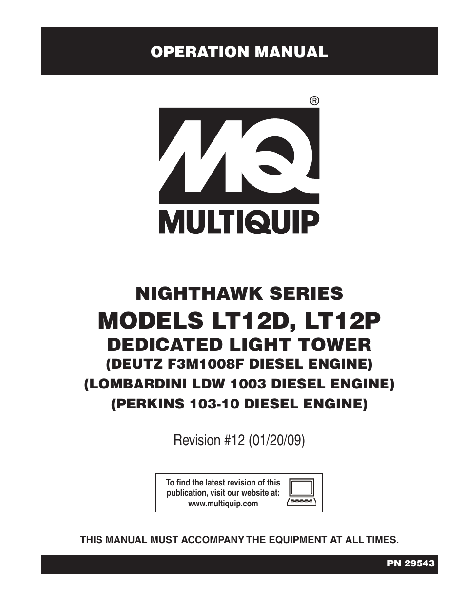 Multiquip LT12P User Manual | 68 pages