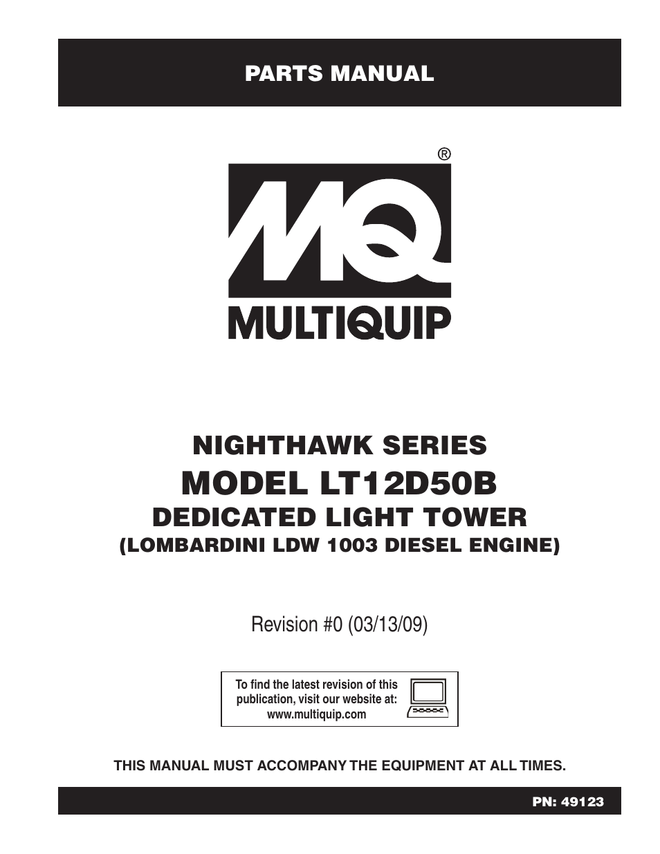 Multiquip LT12D50B User Manual | 40 pages