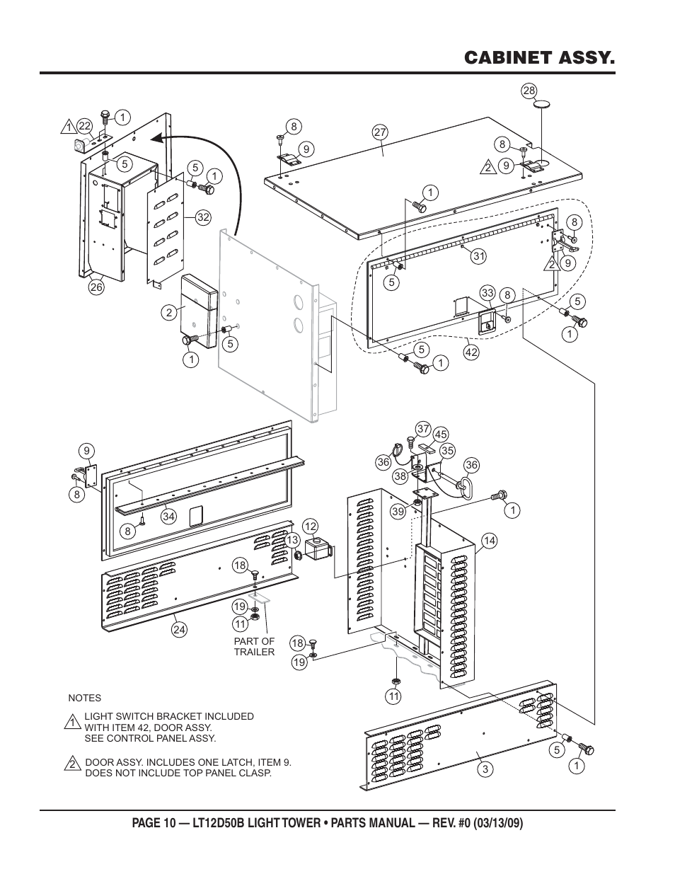 Cabinet assy | Multiquip LT12D50B User Manual | Page 10 / 40