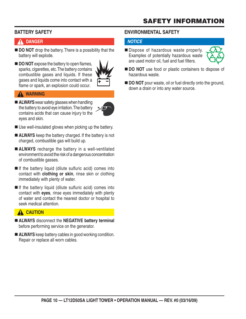 Safety information | Multiquip T12D50SA User Manual | Page 10 / 62
