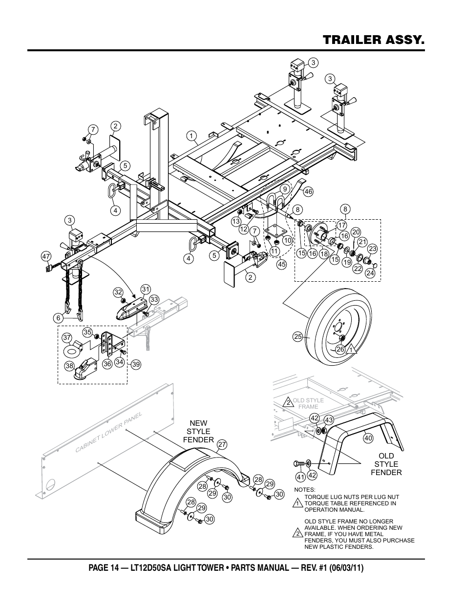 Trailer assy | Multiquip T12D50SA User Manual | Page 14 / 46