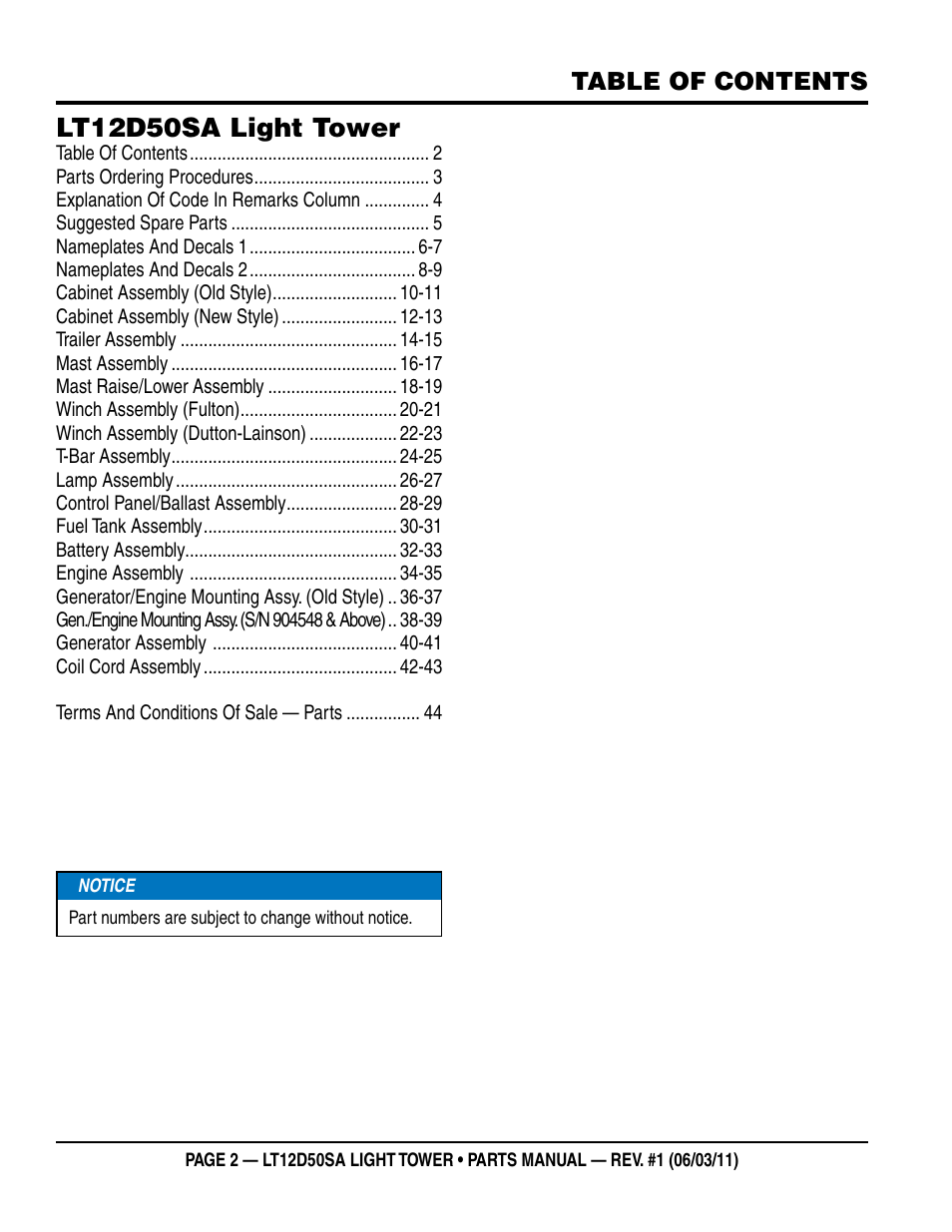 Multiquip T12D50SA User Manual | Page 2 / 46