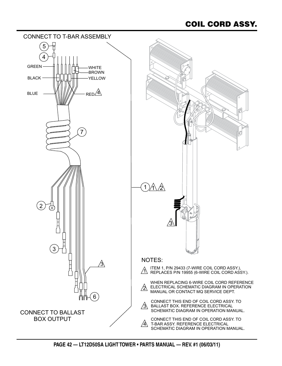 Coil cord assy | Multiquip T12D50SA User Manual | Page 42 / 46