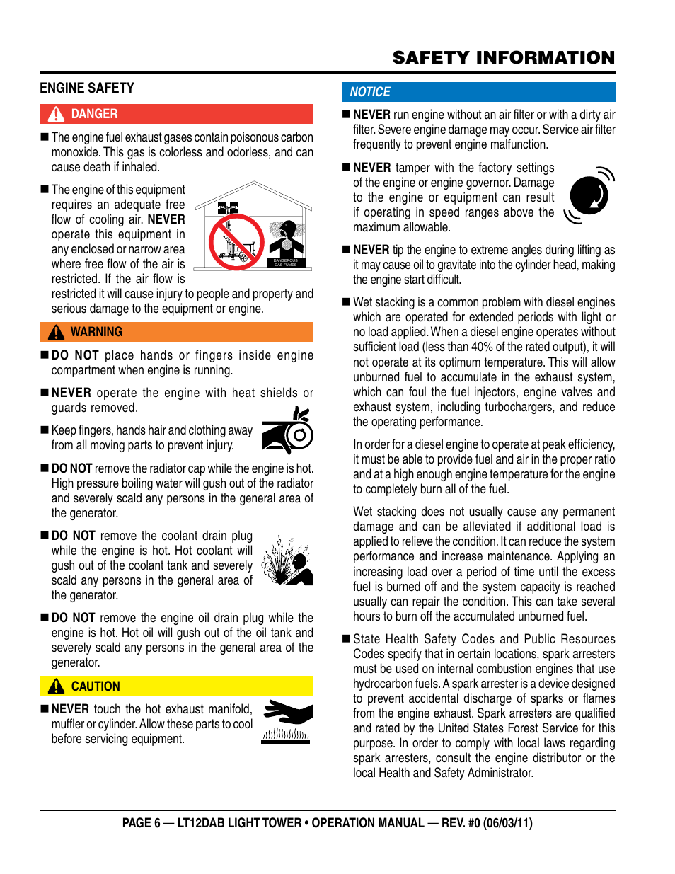 Safety information | Multiquip LT12DAB User Manual | Page 6 / 60