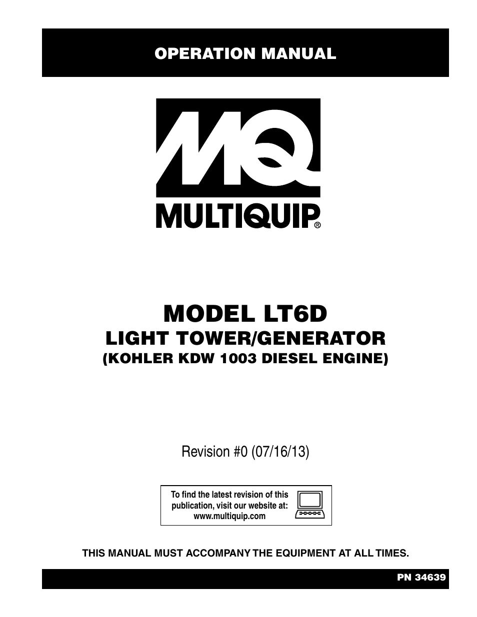 Multiquip LT6D User Manual | 70 pages