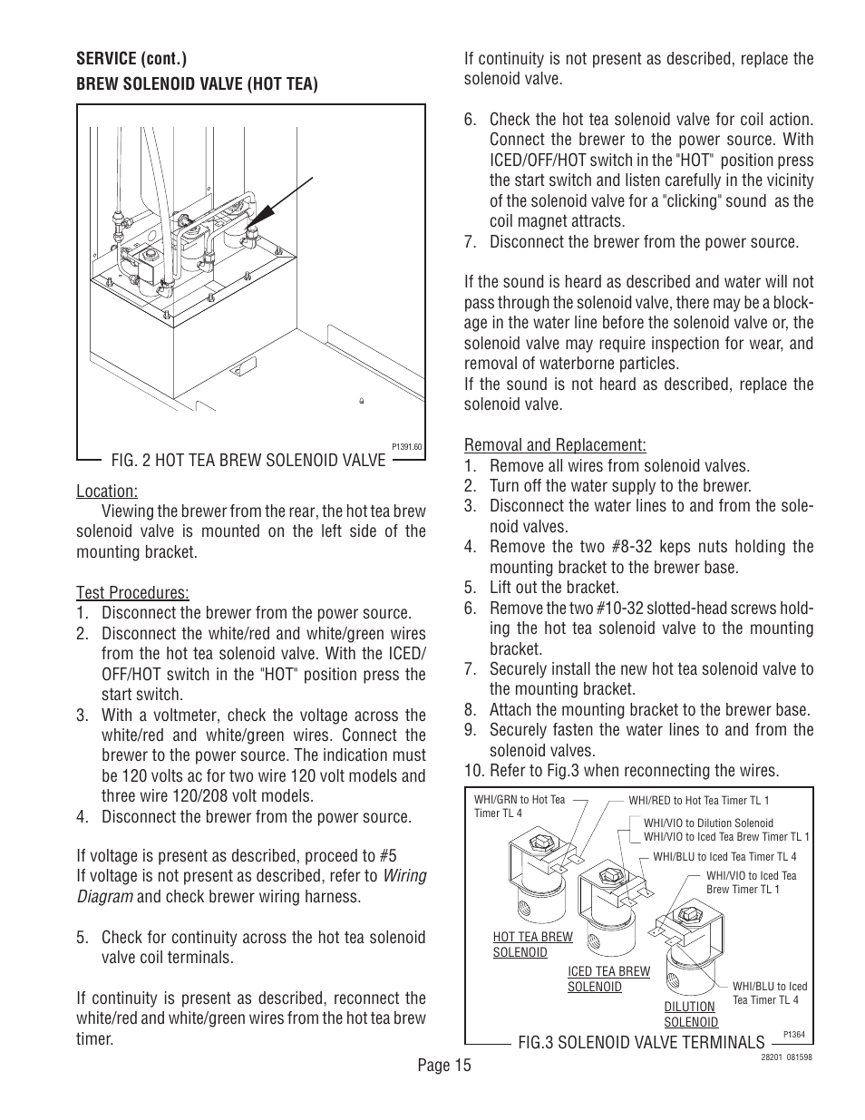 Bunn TNTF-3 User Manual | Page 15 / 30