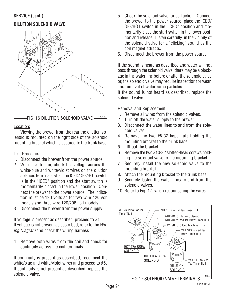 Bunn TNTF-3 User Manual | Page 24 / 30