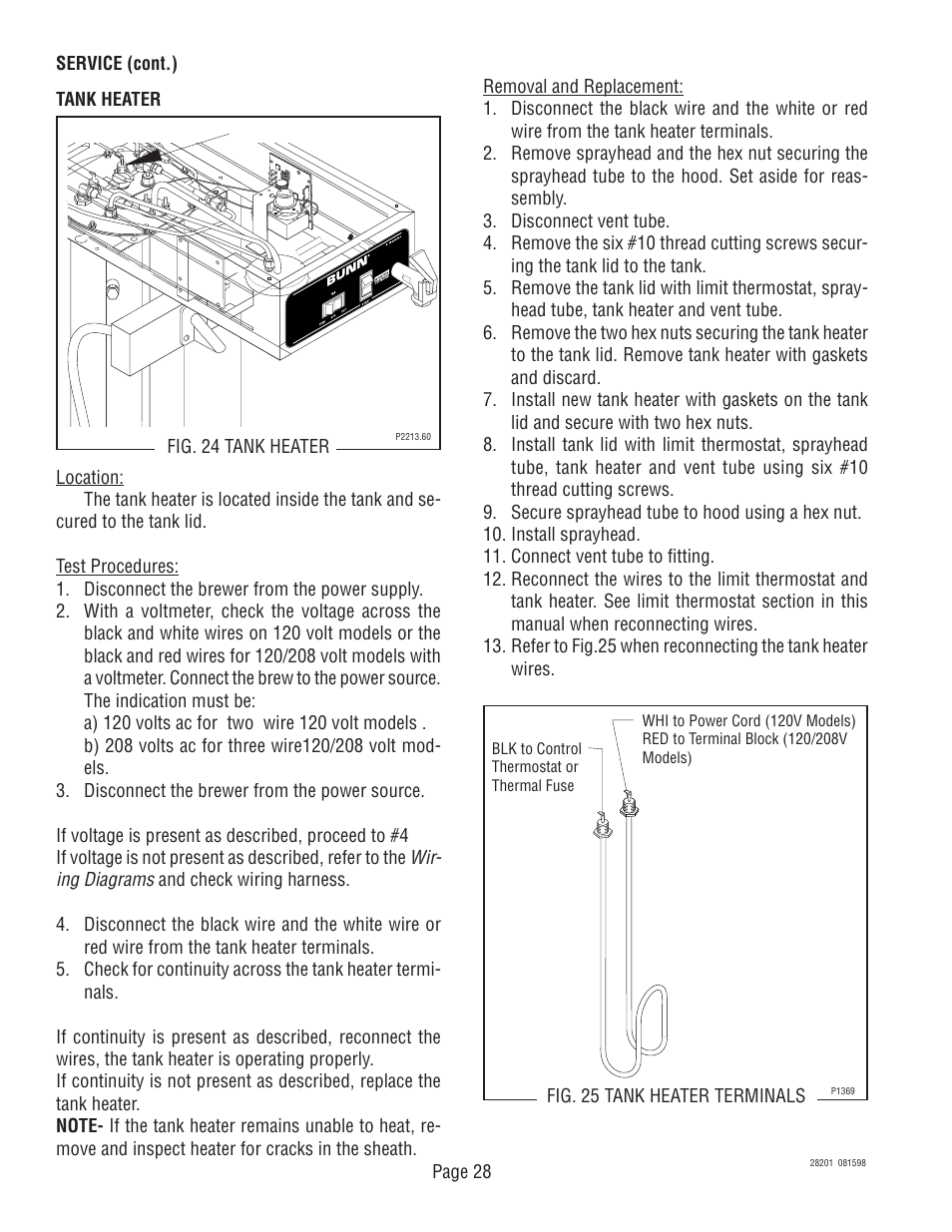 Bunn TNTF-3 User Manual | Page 28 / 30