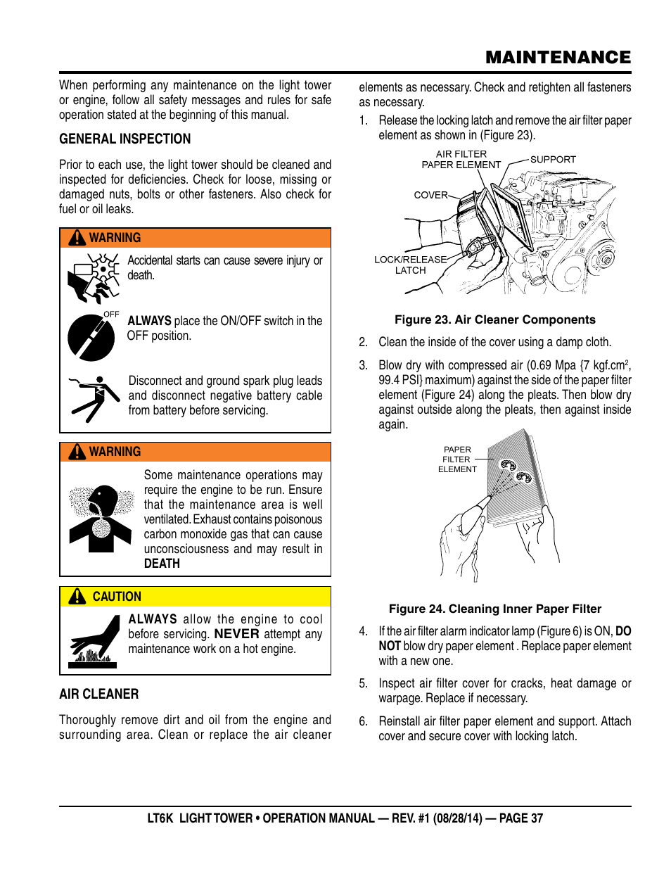 Maintenance | Multiquip LT6K User Manual | Page 37 / 70