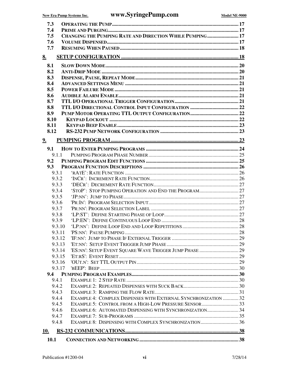 New Era NE-9000 Series Programmable Peristaltic User Manual | Page 7 / 65