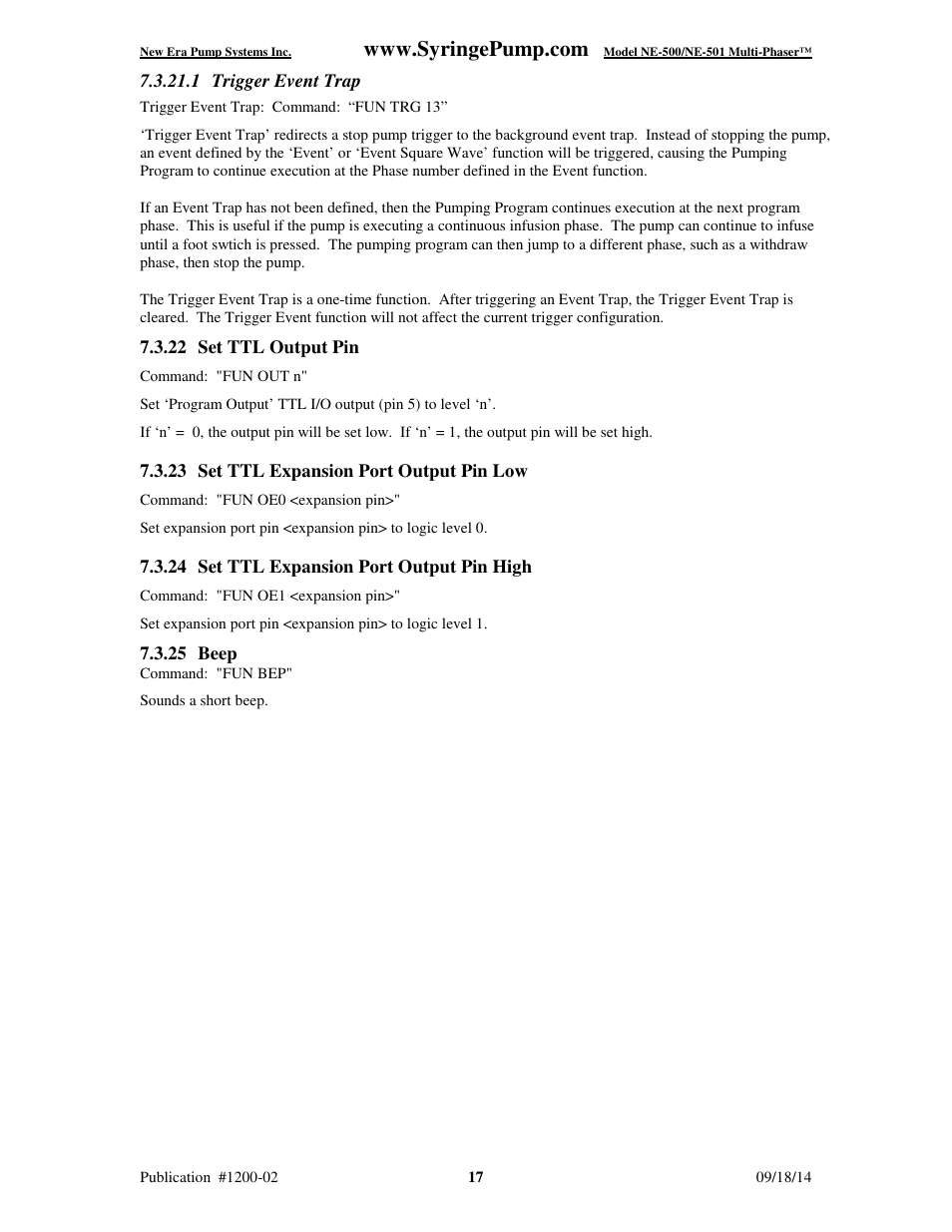 New Era NE-500 Multi-Phaser Programmable OEM Syringe User Manual | Page 22 / 50