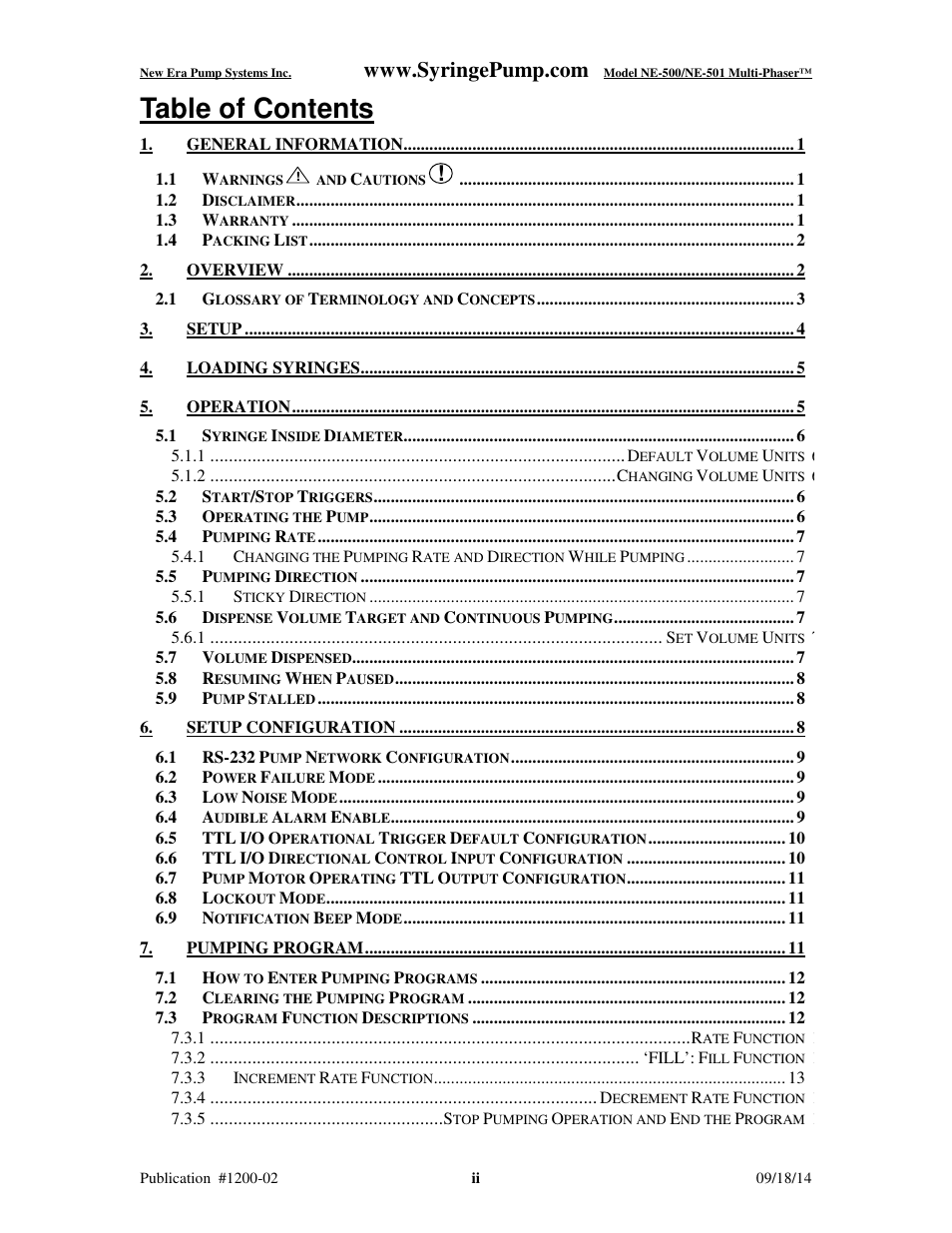 New Era NE-500 Multi-Phaser Programmable OEM Syringe User Manual | Page 3 / 50