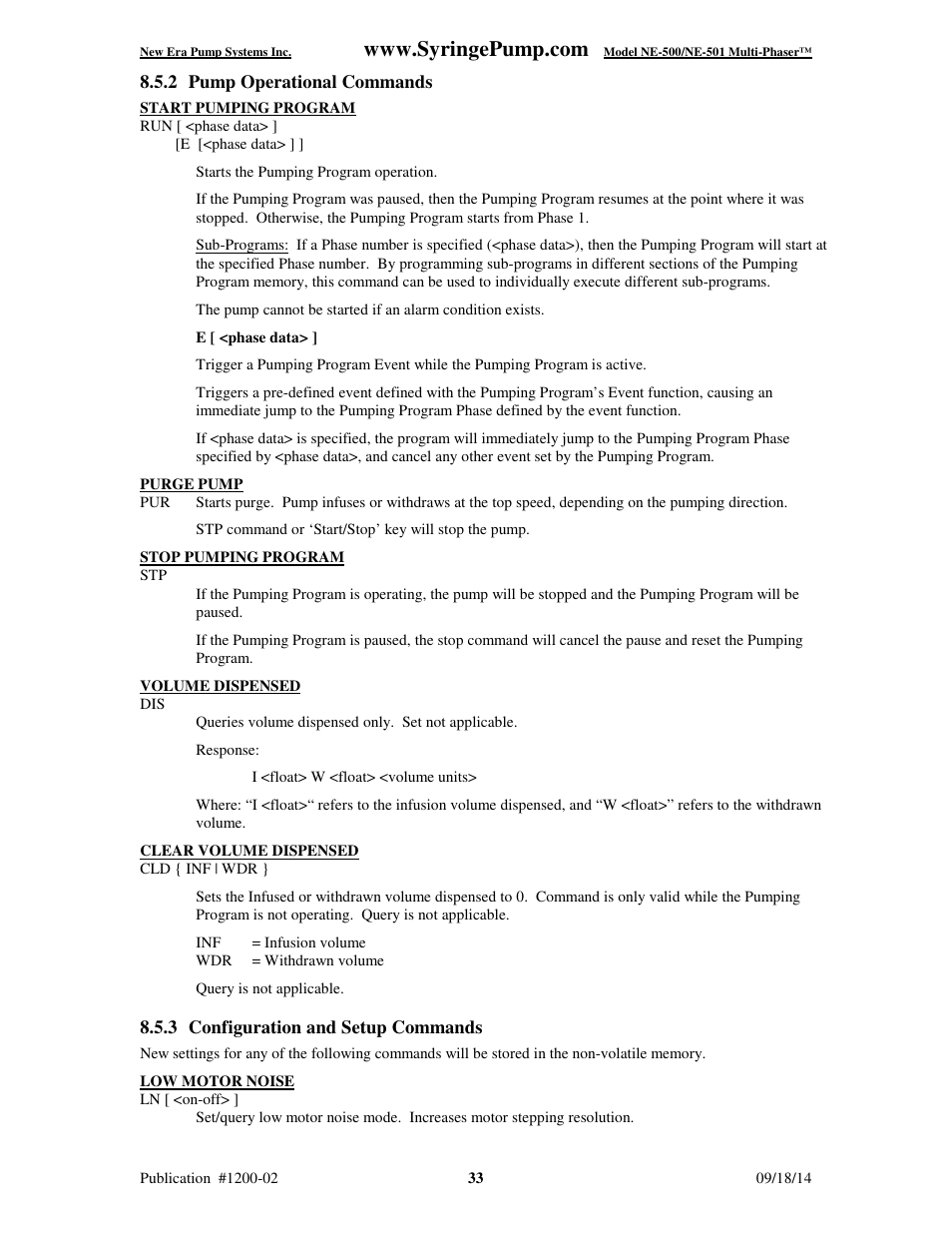 New Era NE-500 Multi-Phaser Programmable OEM Syringe User Manual | Page 38 / 50