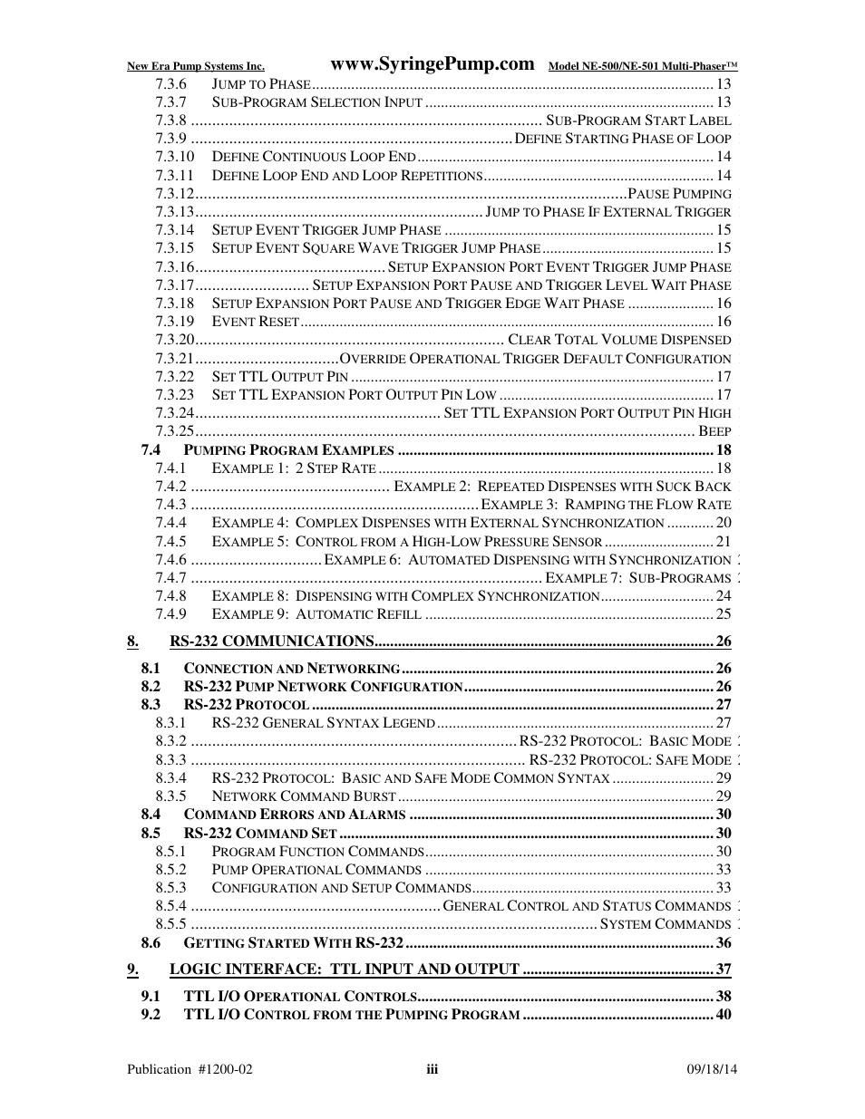 New Era NE-500 Multi-Phaser Programmable OEM Syringe User Manual | Page 4 / 50