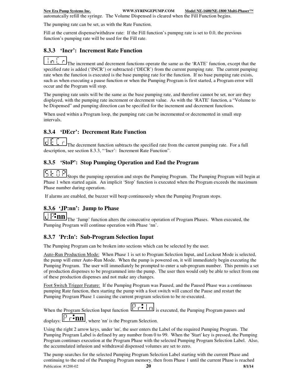 New Era NE-1600 Multi-Phaser Programmable Syringe User Manual | Page 25 / 54
