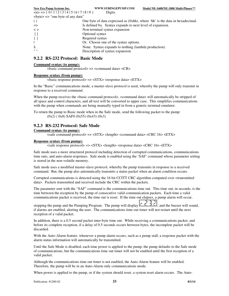 New Era NE-1600 Multi-Phaser Programmable Syringe User Manual | Page 38 / 54