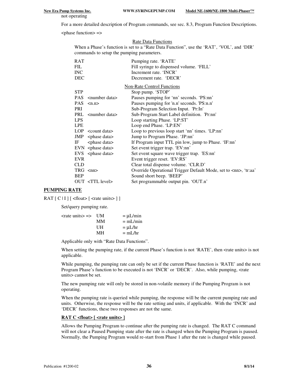 New Era NE-1600 Multi-Phaser Programmable Syringe User Manual | Page 41 / 54
