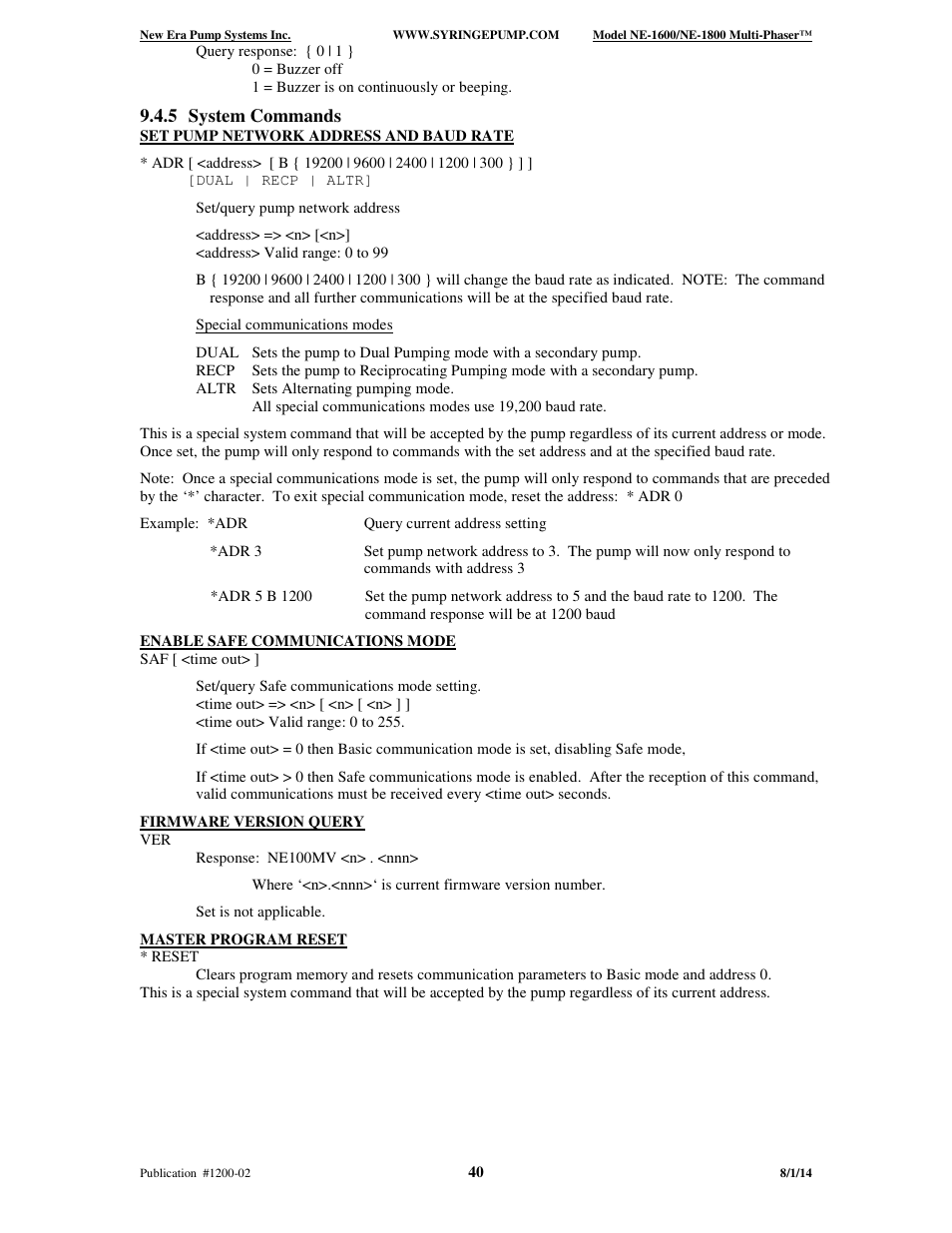 New Era NE-1600 Multi-Phaser Programmable Syringe User Manual | Page 45 / 54