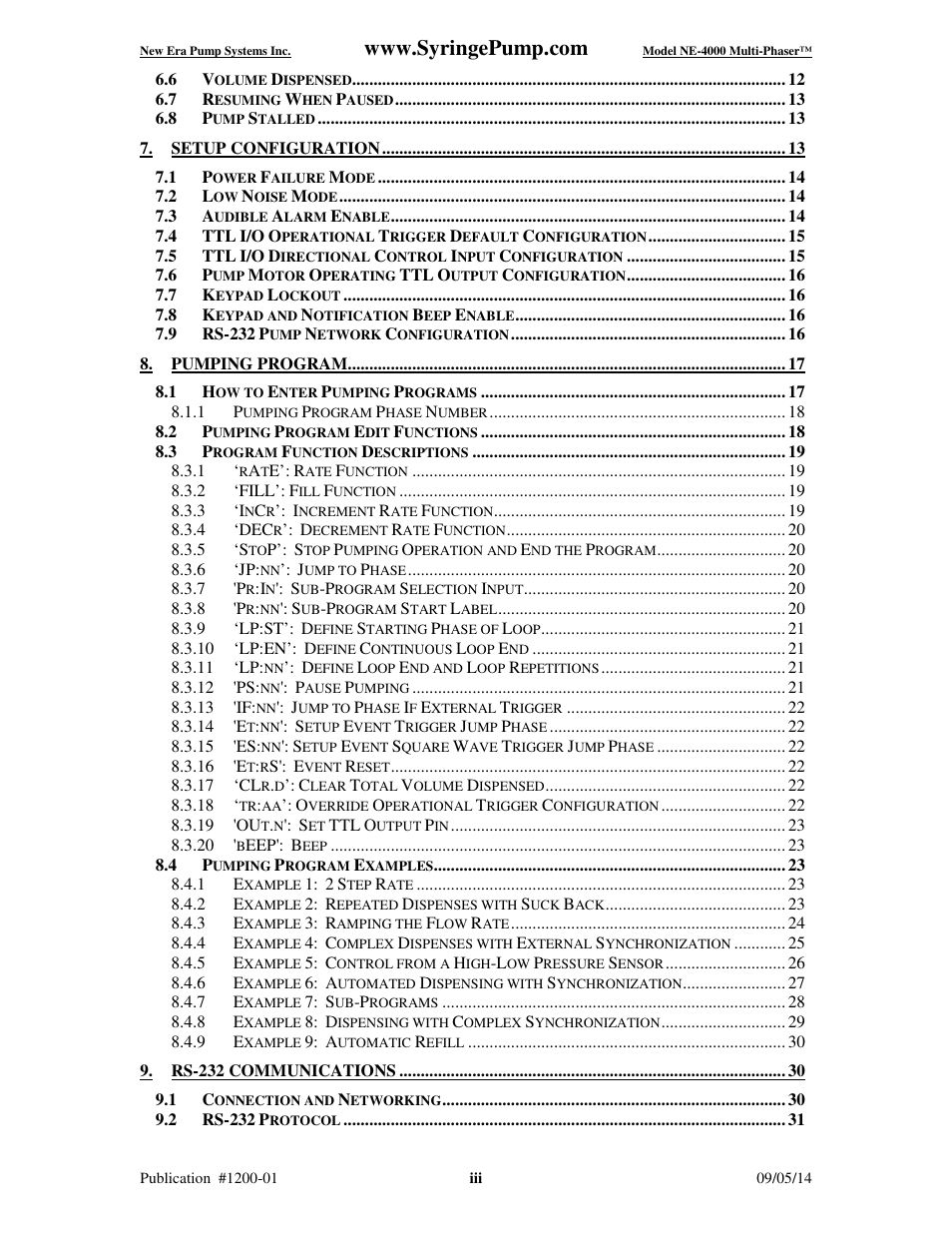 New Era NE-4000 Multi-Phaser Programmable Double Syringe User Manual | Page 4 / 53