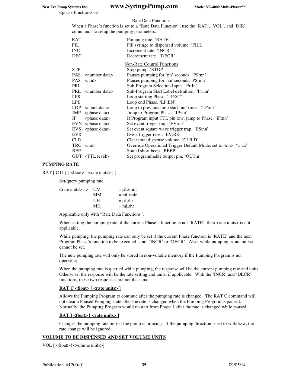 New Era NE-4000 Multi-Phaser Programmable Double Syringe User Manual | Page 40 / 53