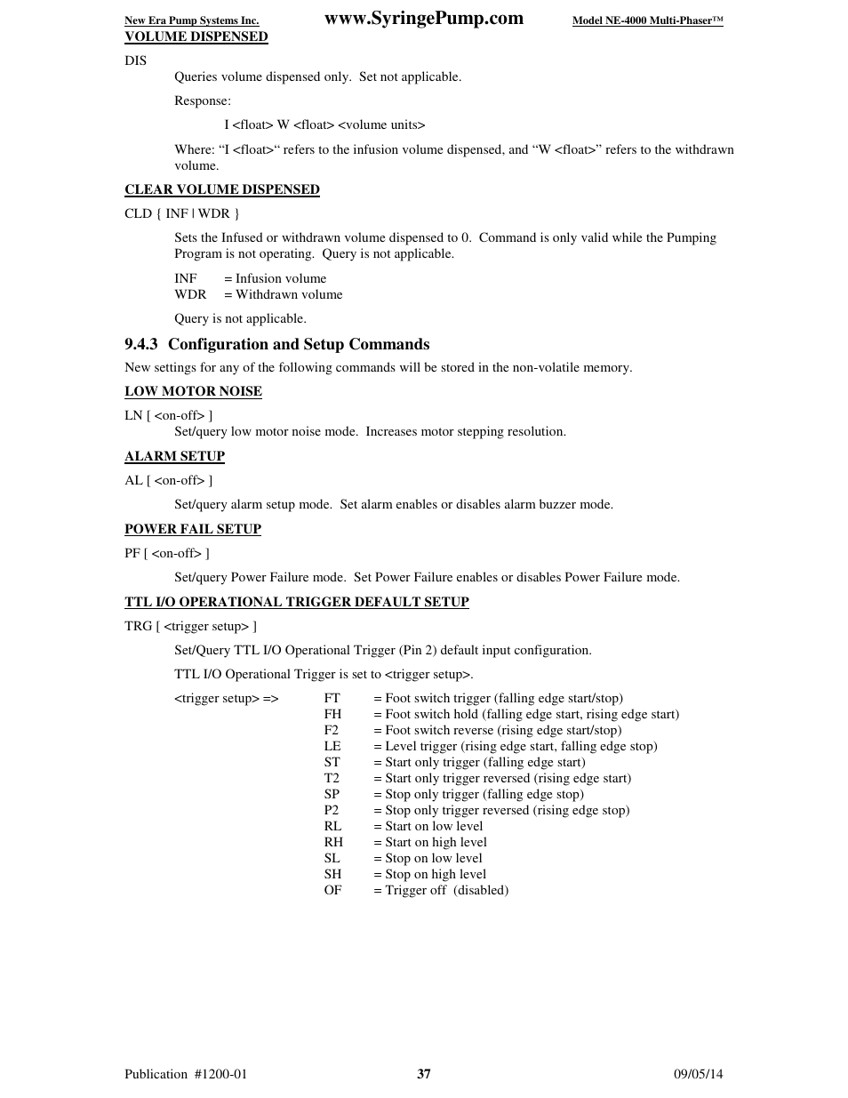 New Era NE-4000 Multi-Phaser Programmable Double Syringe User Manual | Page 42 / 53