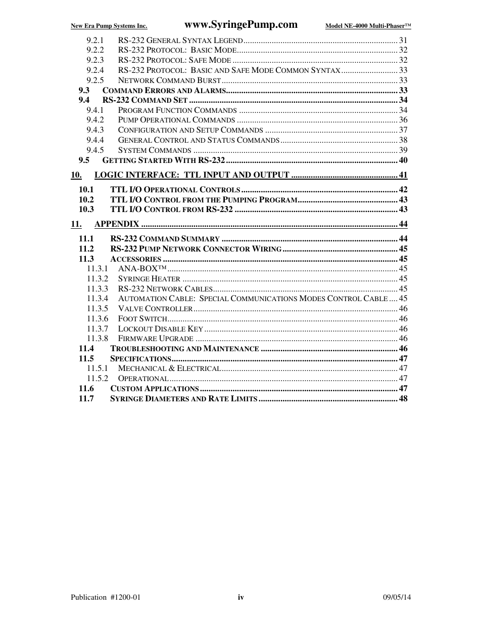 New Era NE-4000 Multi-Phaser Programmable Double Syringe User Manual | Page 5 / 53