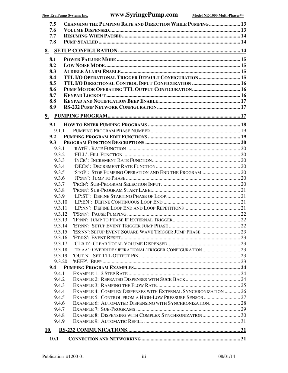 New Era NE-1000 Multi-Phaser Programmable Syringe User Manual | Page 4 / 54