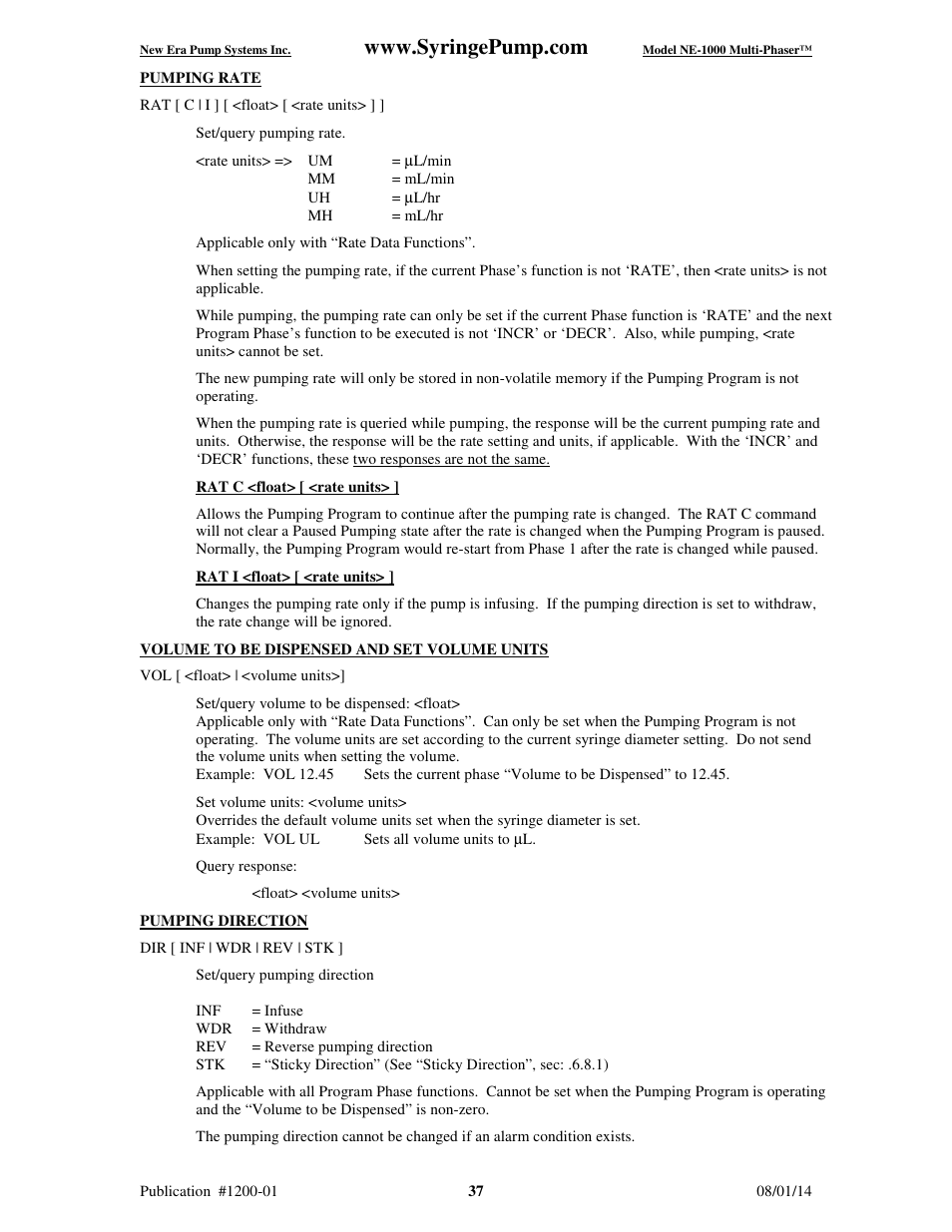 New Era NE-1000 Multi-Phaser Programmable Syringe User Manual | Page 42 / 54