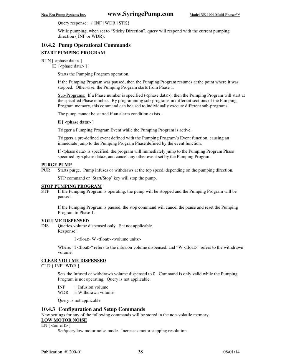 New Era NE-1000 Multi-Phaser Programmable Syringe User Manual | Page 43 / 54