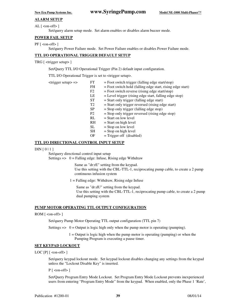 New Era NE-1000 Multi-Phaser Programmable Syringe User Manual | Page 44 / 54