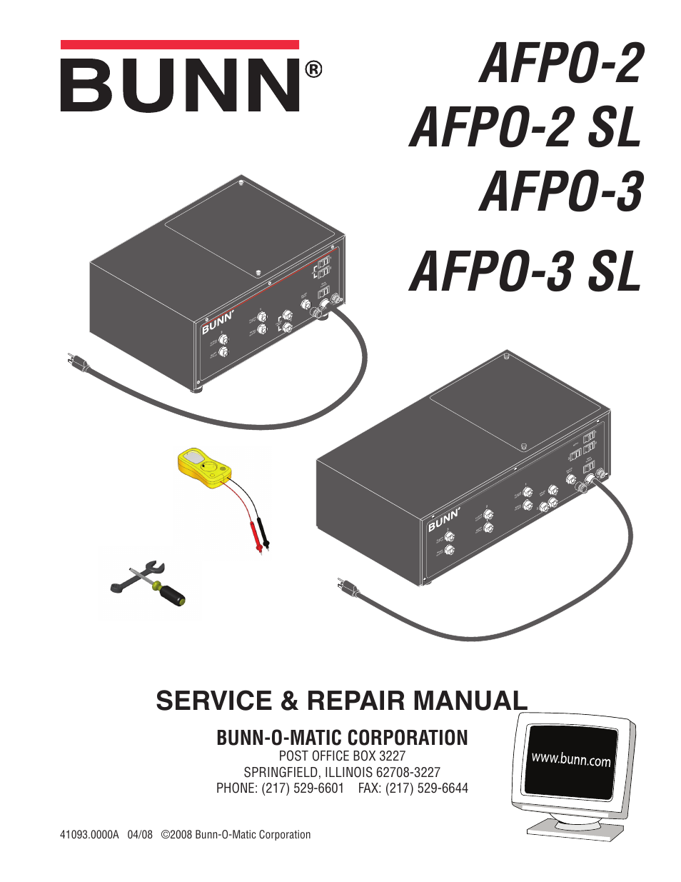 Bunn AFPO-3 SL User Manual | 25 pages