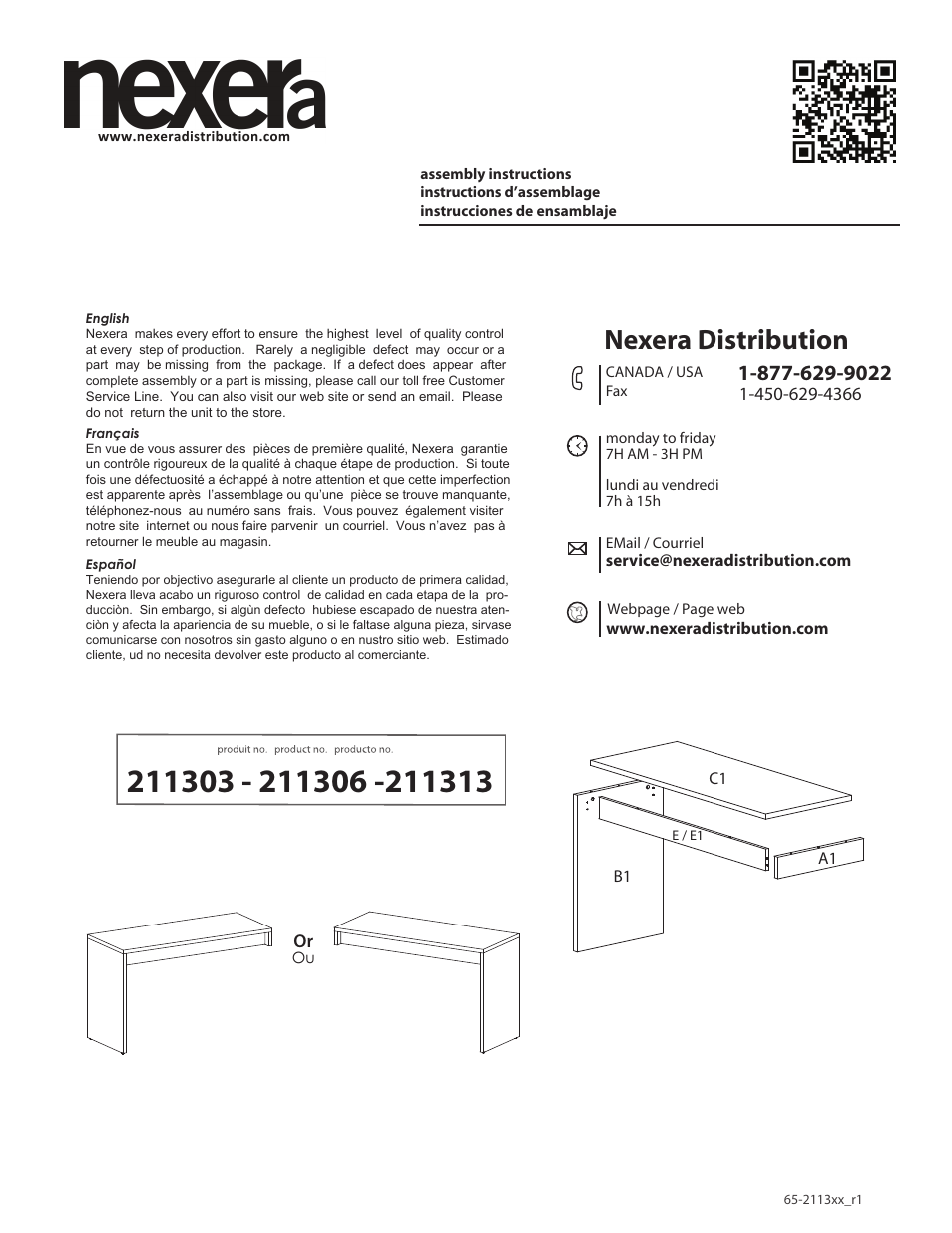 Nexera Sereni-T Collection - Desk Panel (211306) User Manual | 8 pages