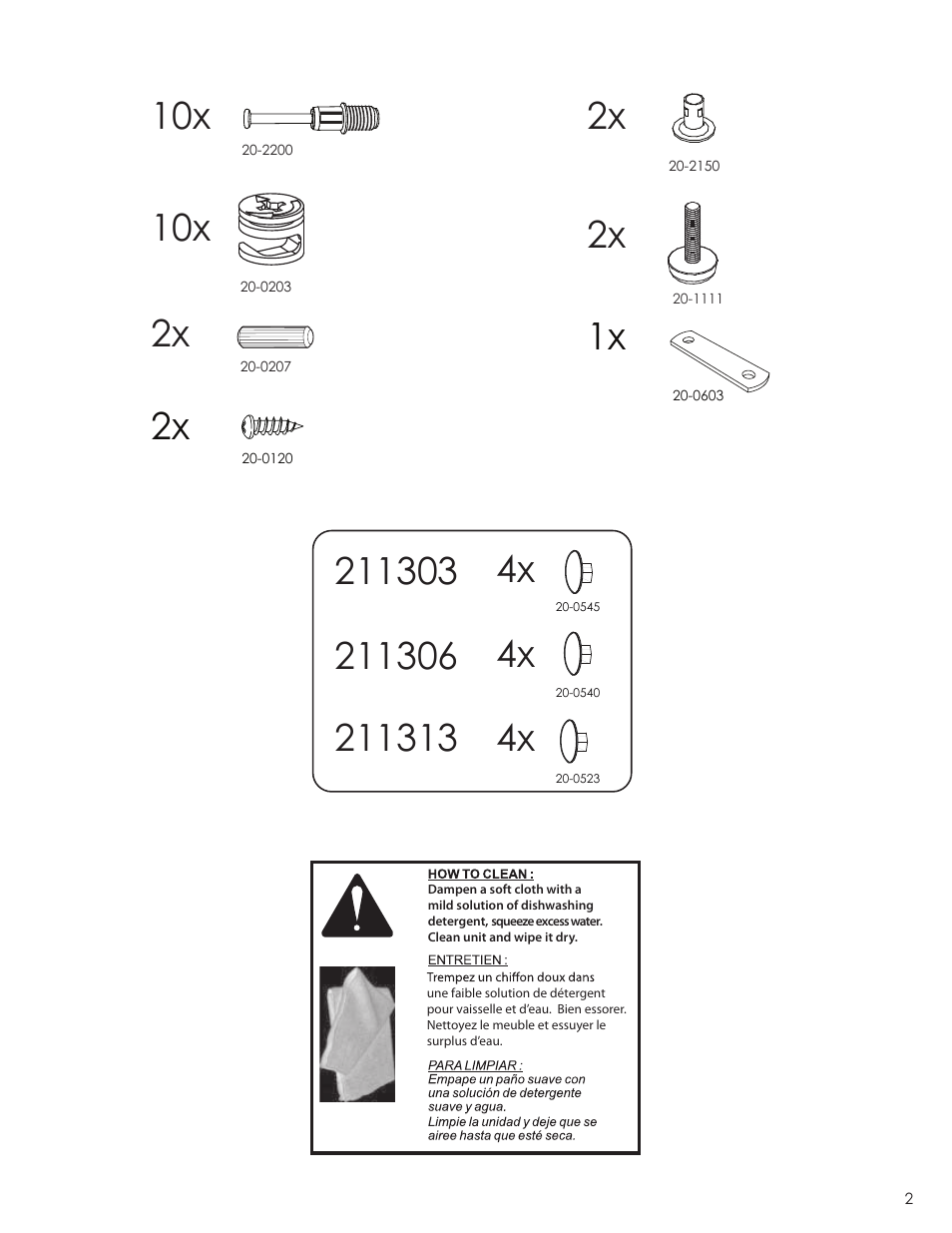 Nexera Sereni-T Collection - Desk Panel (211306) User Manual | Page 2 / 8