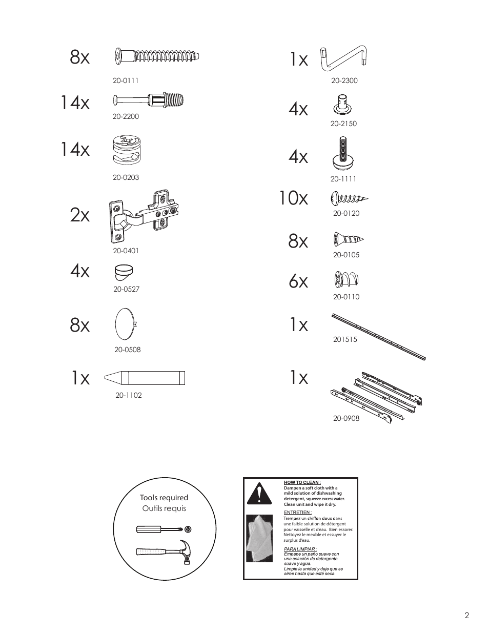 4x 1x | Nexera Avenue Collection - Desk (221806) User Manual | Page 2 / 8