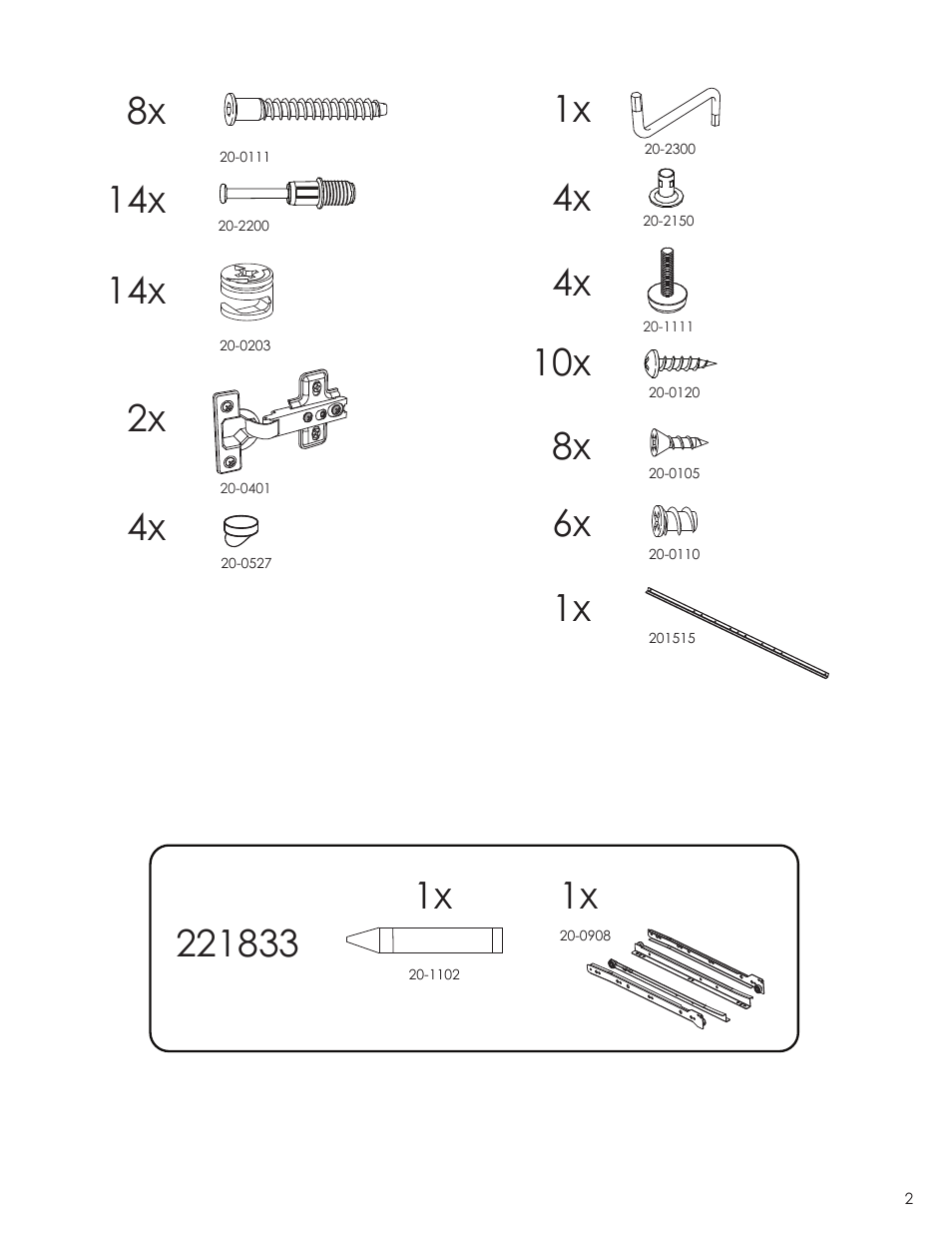 4x 1x | Nexera Allure Collection - Desk (221833) User Manual | Page 2 / 8