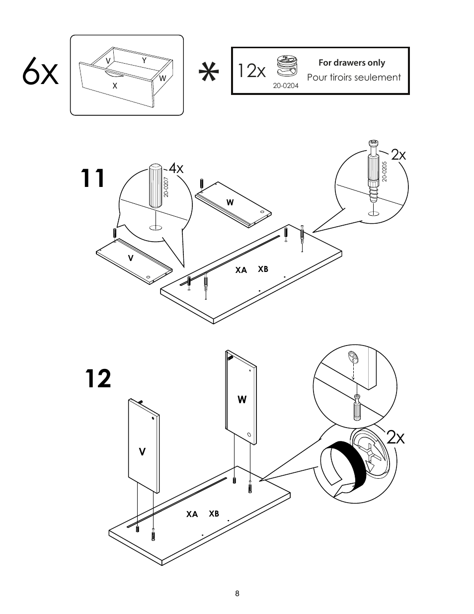 Nexera Nocce Collection - 6-Drawer Dresser (401206) User Manual | Page 8 / 12