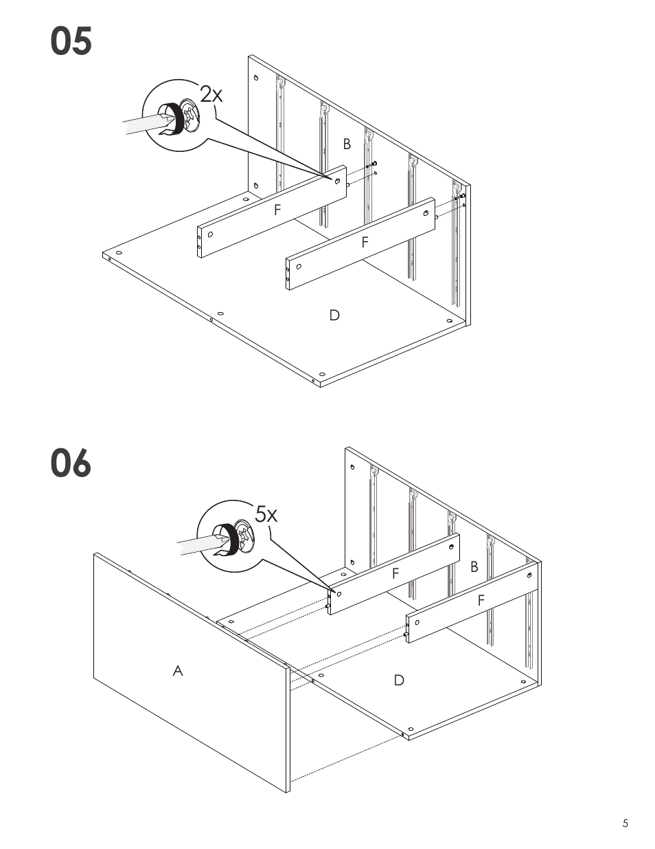 Nexera Taxi Collection - 5-Drawer Chest (332503) User Manual | Page 5 / 10