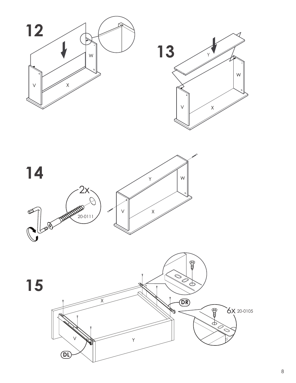 Nexera Taxi Collection - 5-Drawer Chest (332503) User Manual | Page 8 / 10