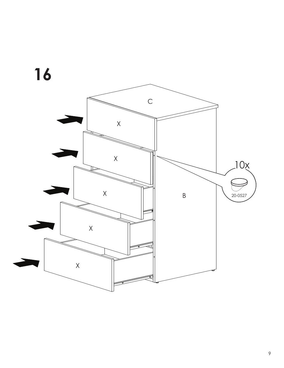 Nexera Taxi Collection - 5-Drawer Chest (332503) User Manual | Page 9 / 10