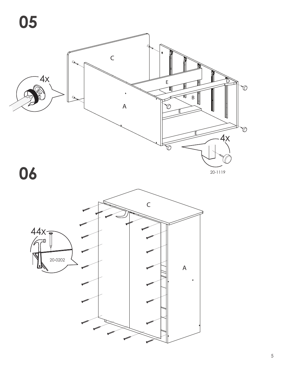 Nexera Vichy Collection - 5-Drawer Chest (3605) User Manual | Page 5 / 8