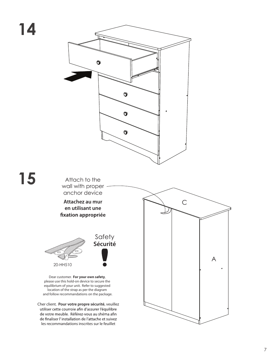Nexera Vichy Collection - 5-Drawer Chest (3605) User Manual | Page 7 / 8