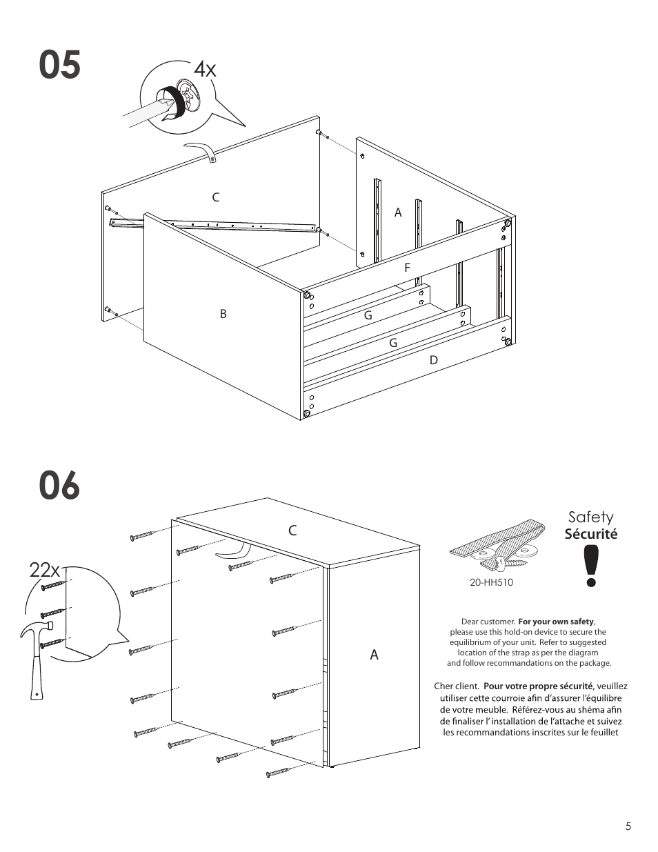 Nexera Avenue Collection - 4-Drawer Chest (223406) User Manual | Page 5 / 11