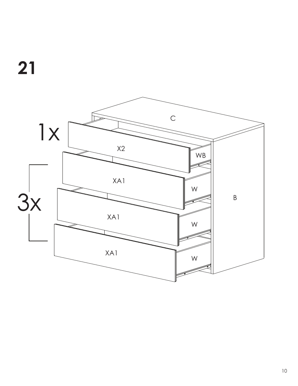 1x 3x | Nexera Blvd Collection - 4-Drawer Chest (223403) User Manual | Page 10 / 11