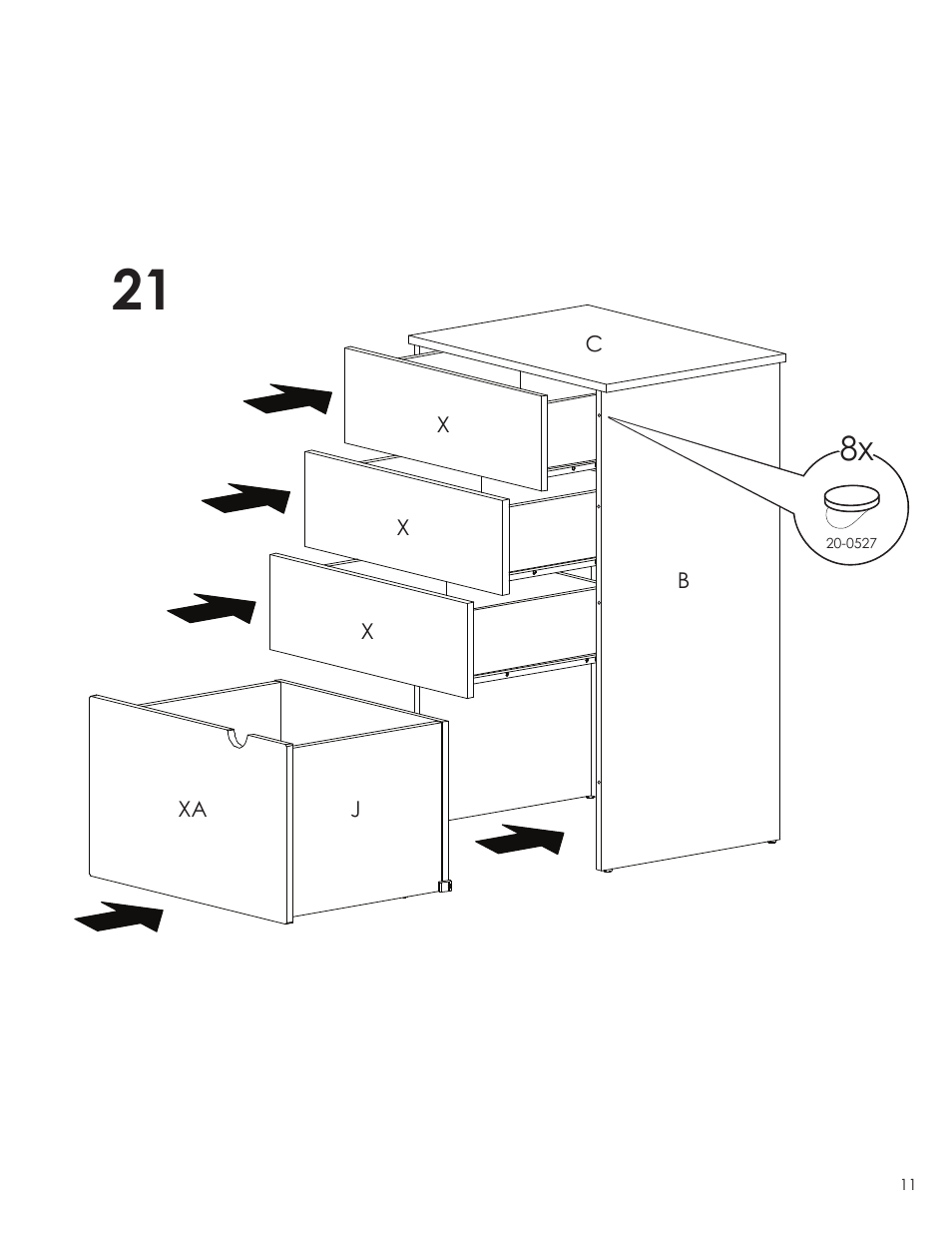 Nexera Taxi Collection - 3-Drawer Chest + Trunk (330538) User Manual | Page 11 / 12