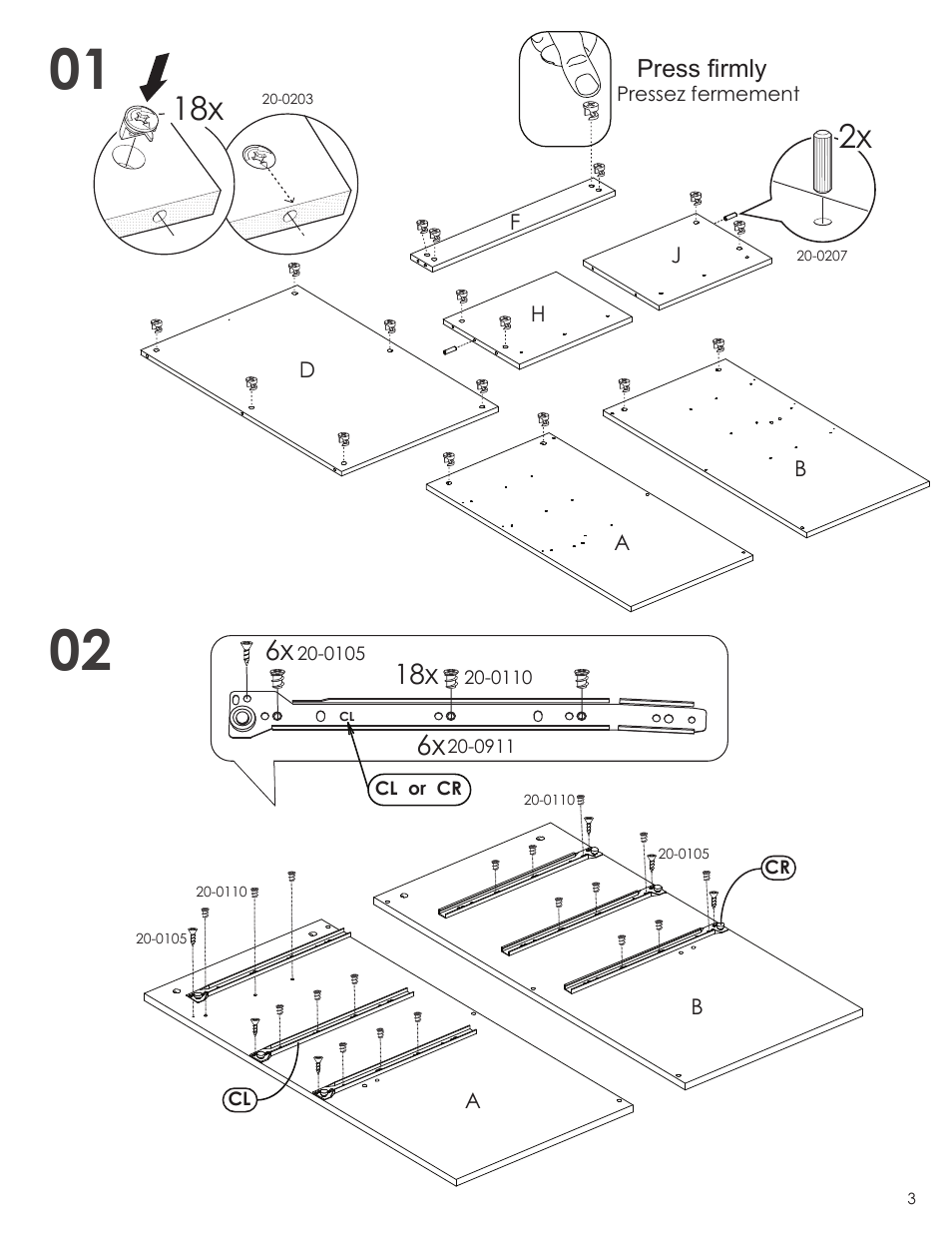 18x 6x | Nexera Taxi Collection - 3-Drawer Chest + Trunk (330538) User Manual | Page 3 / 12