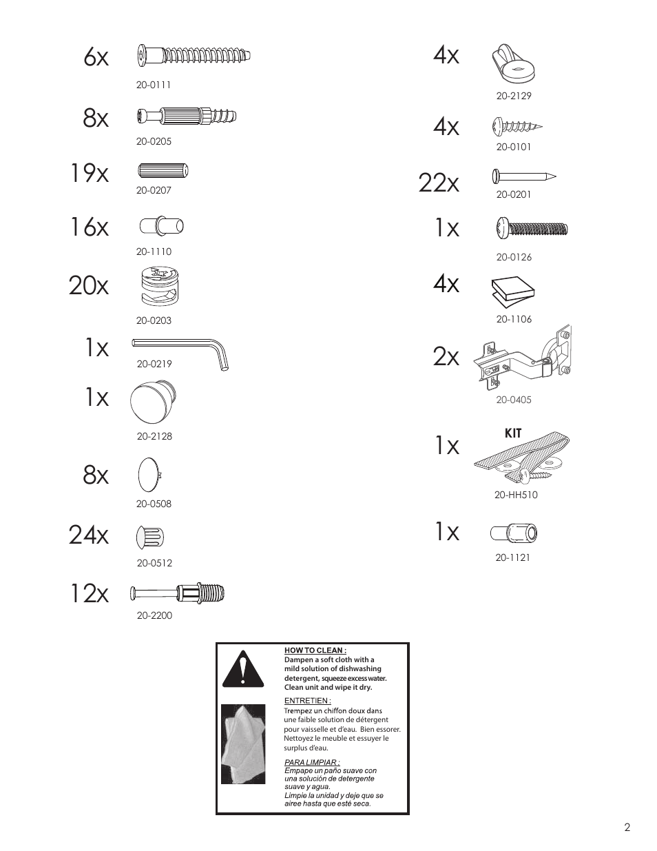 24x 1x | Nexera Tuxedo Collection - Curio Cabinet (203306) User Manual | Page 2 / 9