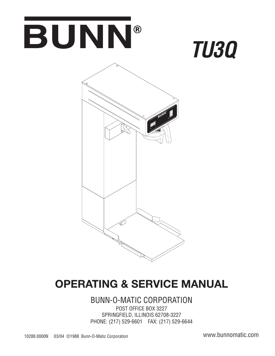 Bunn TU3Q User Manual | 27 pages