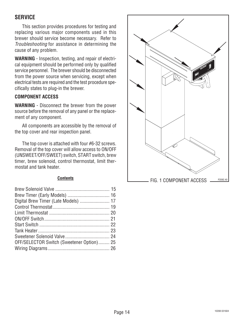 Service | Bunn TU3Q User Manual | Page 14 / 27